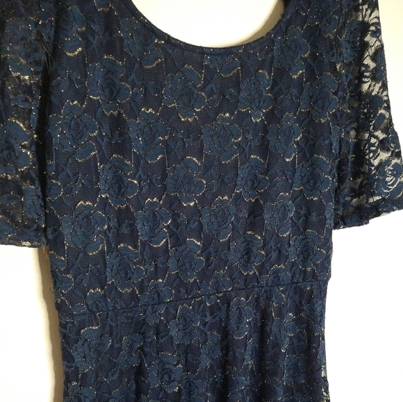 By By Medium Blue Lace Dress - Picture 2 of 5